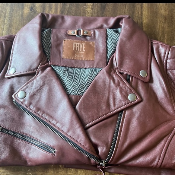 Frye women’s LEATHER  BIKER JACKET - Picture 7 of 11